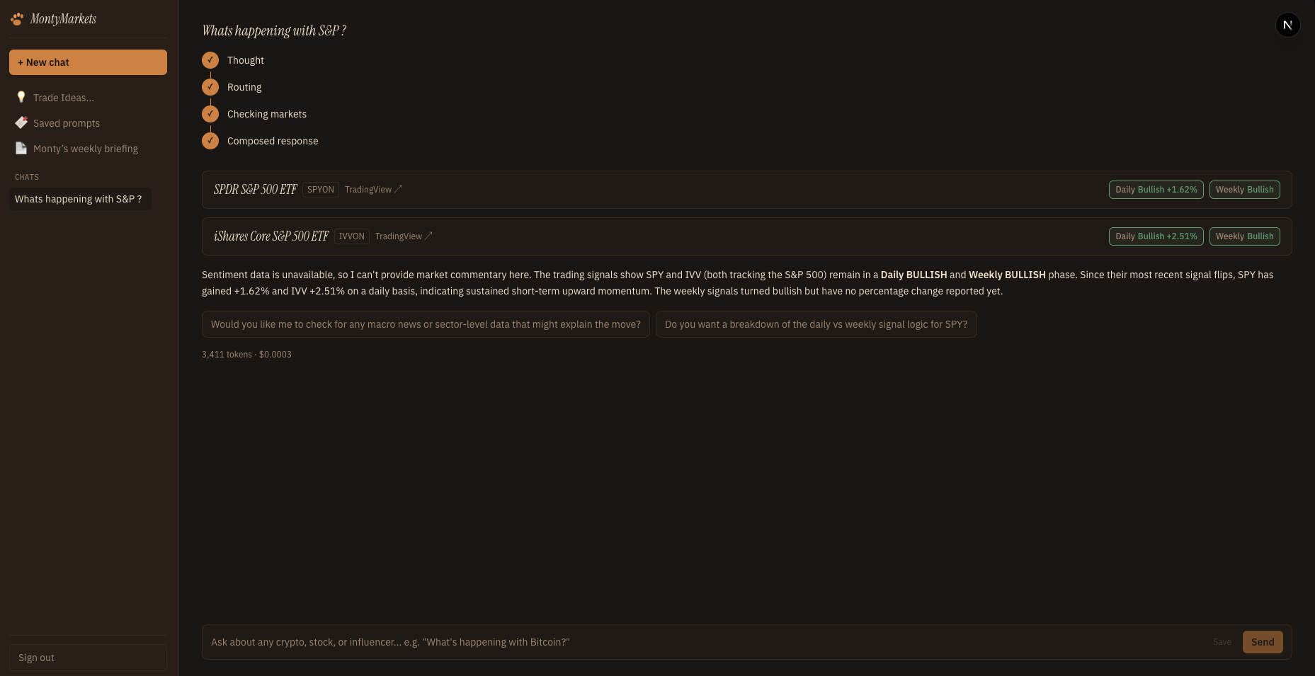 Monty chat assistant screenshot
